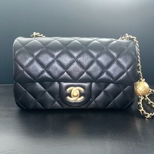 Chanel Mini Rectangular Pearl Crush Black Lambskin